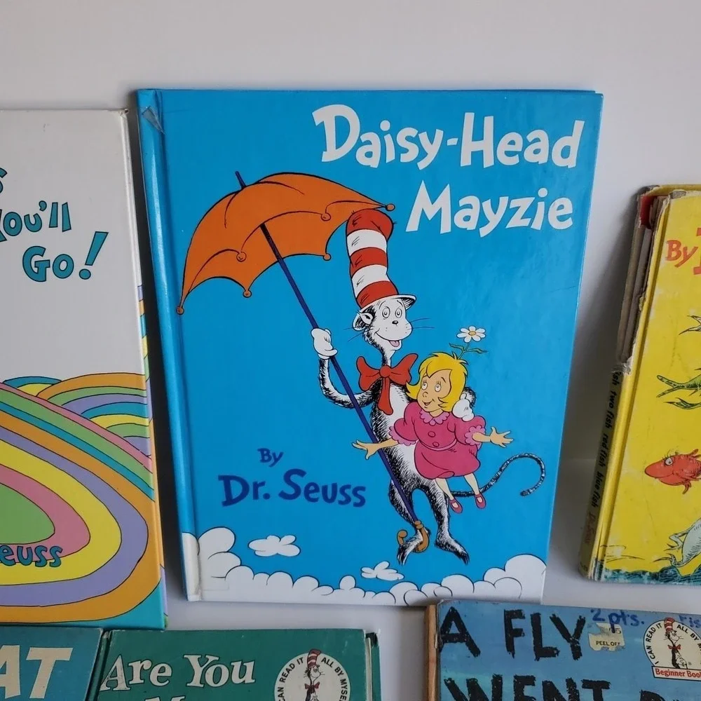 Lot of 10,Dr. Seuss Readers by Dr. Seuss HC/PB A Fly Went By Cat in the Hat‎ vtg